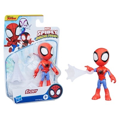 Figura articulada de Spider-Man com teia em embalagem colorida
