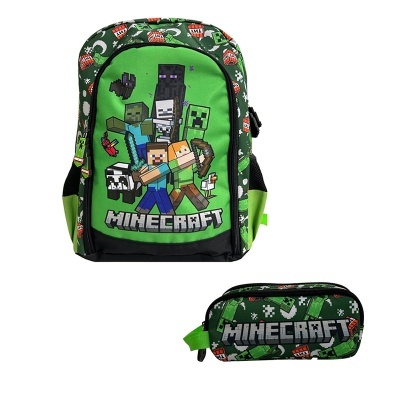 Conjunto Escolar Minecraft - Mochila Escolar + porta-lápis duplo