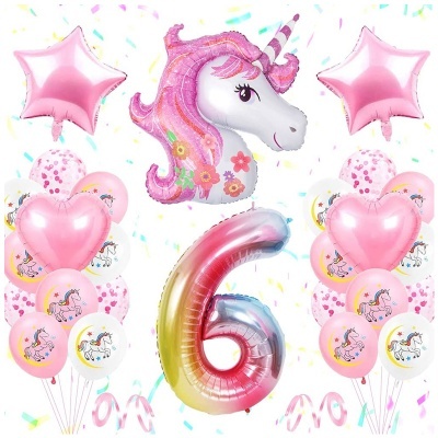 Kit aniversário balões Unicorn