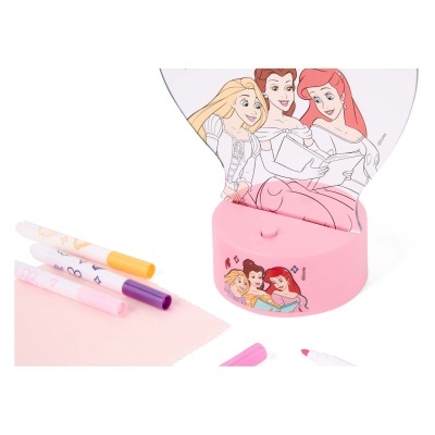 Candeeiro led 3d de pintar Princesas Disney