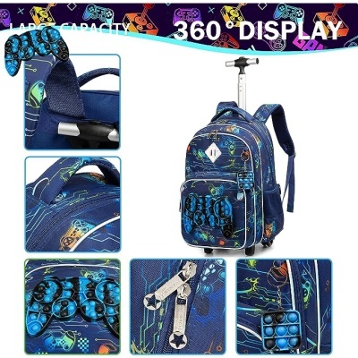 Conjunto Escolar Trolley Popit Gamer