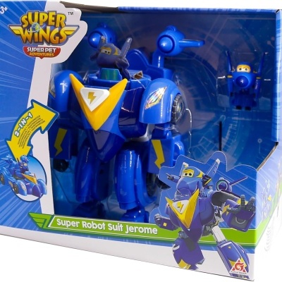 Super Wings Title - Super Robot Suit Jerome, figura conversível