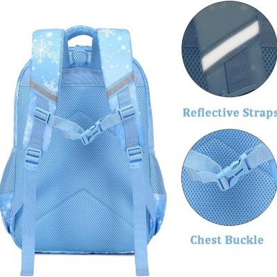 Conjunto Escolar - Mochila + lancheira térmica + porta-lápis - Cinderela Azul stars
