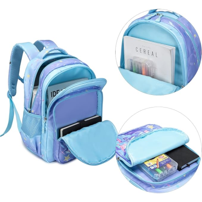 Conjunto Escolar - Mochila + lancheira térmica + porta-lápis - Sereias Azul
