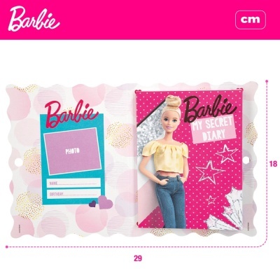 Diário Barbie My Secret Diary com boneca e espaço para foto e dados pessoais