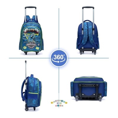 Conjunto Escolar Trolley Jurassic Age of Dinosaurs- Trolley + lancheira + porta-lápis