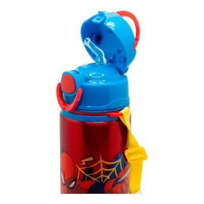 Garrafa Spiderman alumínio com palha 730 ml pop up