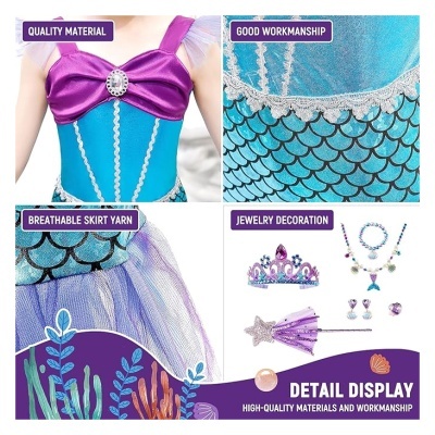 Fato Sereia com acessórios