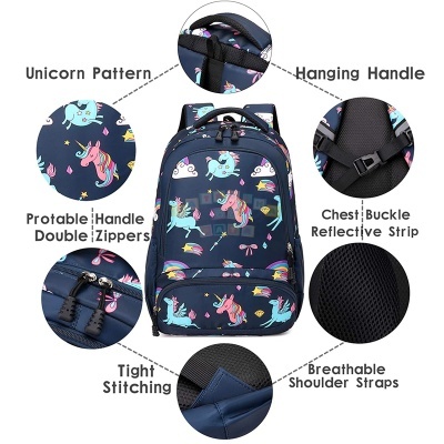 Pack Escolar Unicórnio Dark Blue Rainbow