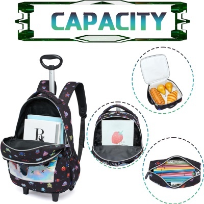 Conjunto Escolar Trolley Gamer - Trolley + lancheira + porta-lápis