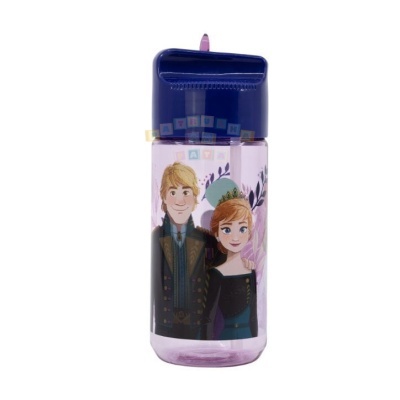 Garrafa de plástico tritan hidro com palha Frozen 430 ml