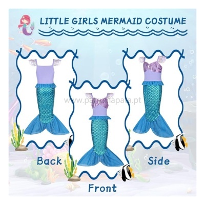 Fato Sereia com acessórios + peruca