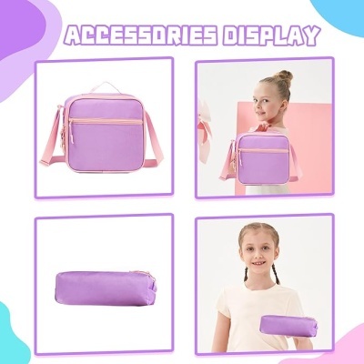Conjunto Escolar Purple - Mochila + lancheira + porta-lápis