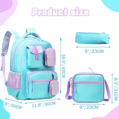 Conjunto Escolar Blue - Mochila + lancheira + porta-lápis