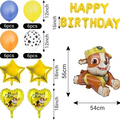 Balões de aniversário Patrulha Pata Rubble
