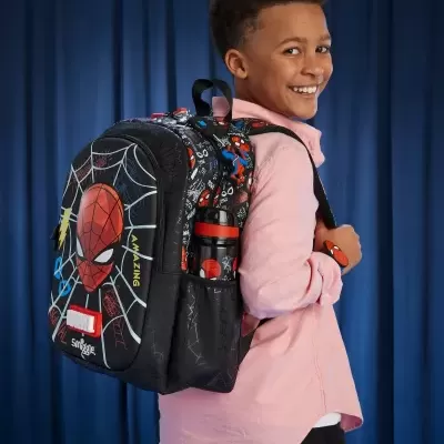 Conjunto Escolar Spiderman - Mochila + lancheira + garrafa + porta-lápis