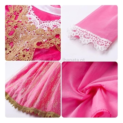 Fato Princesa Aurora com acessórios