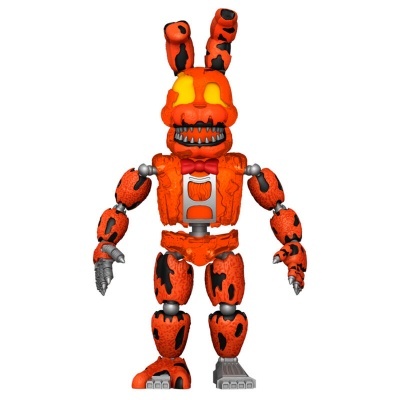 Figura de ação de robô coelho alaranjado e preto com detalhes metálicos