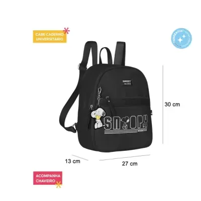 Mochila Casual Snoopy Preta