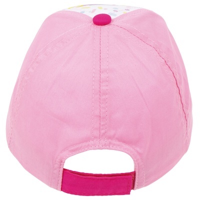 Boné rosa de criança visto de trás com fecho ajustável cor-de-rosa escuro
