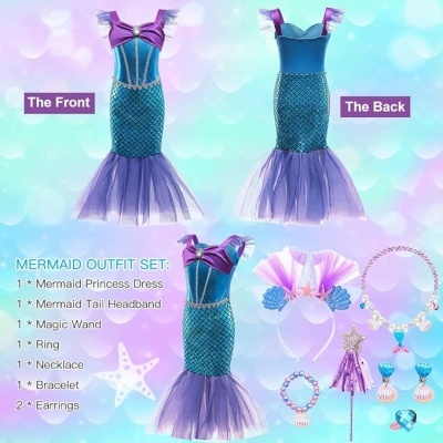 Fato Sereia com acessórios