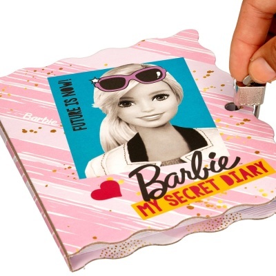 Barbie Meu diário secreto com cadeado, autocolantes e marcadores mágicos