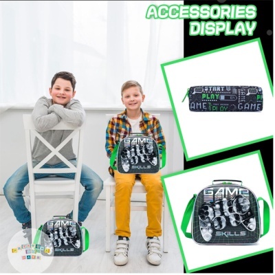 Conjunto Escolar Trolley Gamer Popit - Trolley + lancheira + porta-lápis