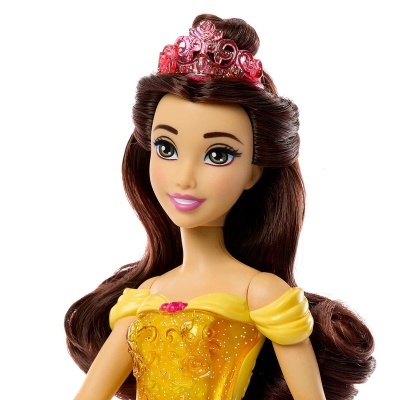 Boneca princesa com vestido amarelo e tiara rosa