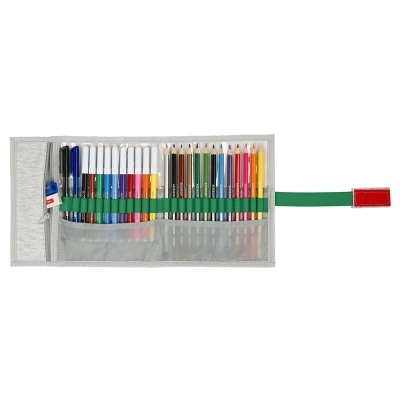 Porta-lápis com material POP Benetton