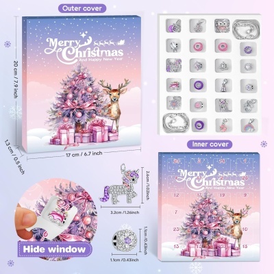 Calendário de advento infantil Kit Pulseiras colares