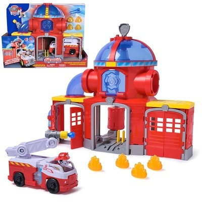 Paw Patrol Fire Rescue - Estação de bombeiros com lançamento de projéteis