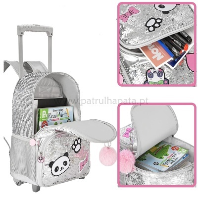 Conjunto Escolar Trolley Silver Panda
