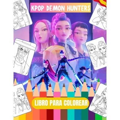 Livro de pintar Bonecas K-Pop Demon Hunters