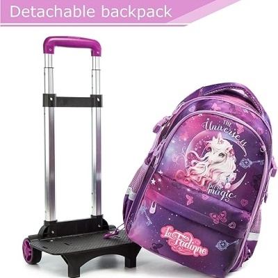 Conjunto Escolar Trolley Unicorn - Trolley + lancheira + porta-lápis