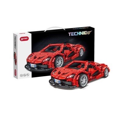 GIROS ENCAIXES 8+ TECHNIC RACING CAR PULLBACK VERMELHO