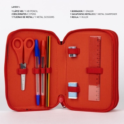 Estojo com material triplo Avengers