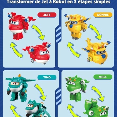 Super Wings Transformer - Pack 15 figuras