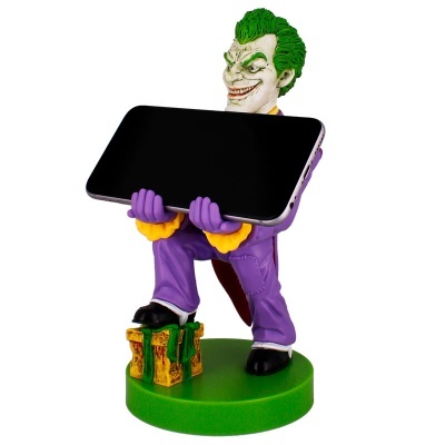 Figura do Coringa segurando um tablet com base verde redonda