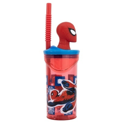 Copo 3d Spiderman com palhinha