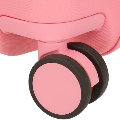 Roda dupla de mala rosa com rodas pretas