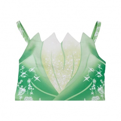 Top verde com padrão branco e design abstrato brilhante