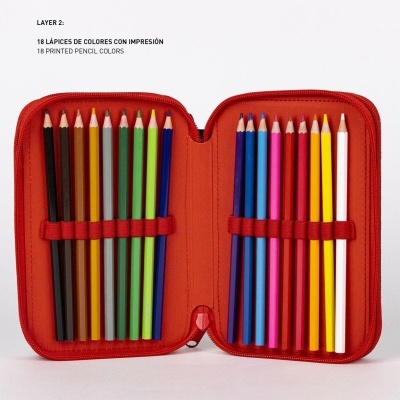 Estojo com material triplo Avengers