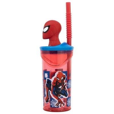 Copo 3d Spiderman com palhinha