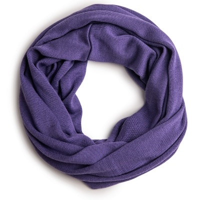 Cachecol tubular roxo tricotado