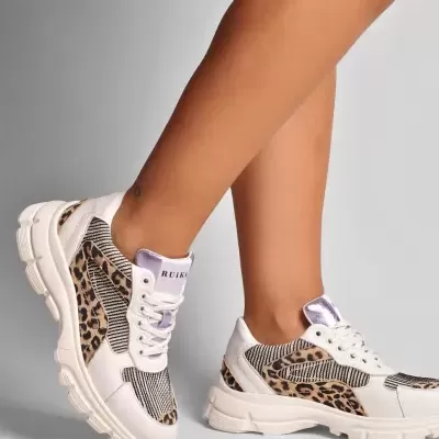 Ténis Ruika Pele Branco/Leopardo