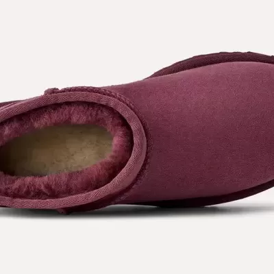 Pantufa vinho forrada vista superior