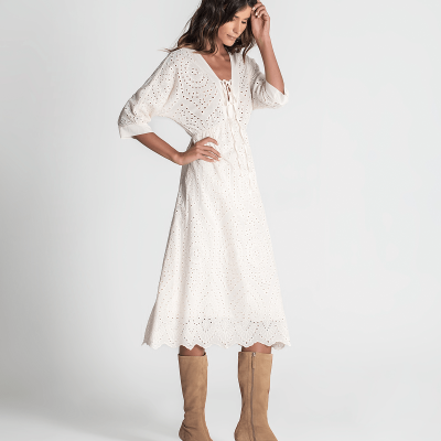 Vestido Bordado inglês