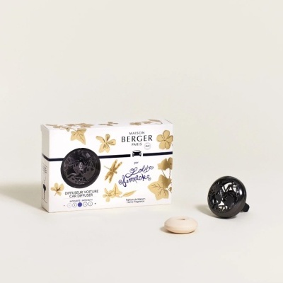 Difusor para carro Maison Berger Paris com acessórios e embalagem branca e dourada