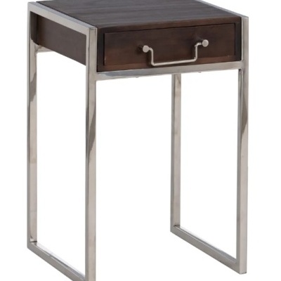 Mesa de Apoio Marrom - Prata