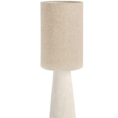 Lâmpada de mesa com base creme e abat-jour bege